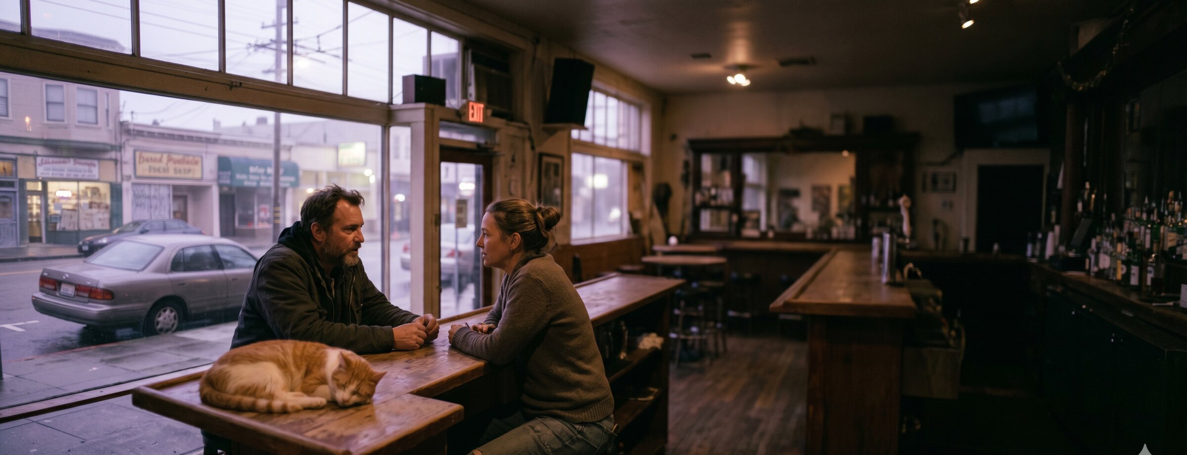 The Last Word, 2:31 a.m. Wednesday, two customers, one cat