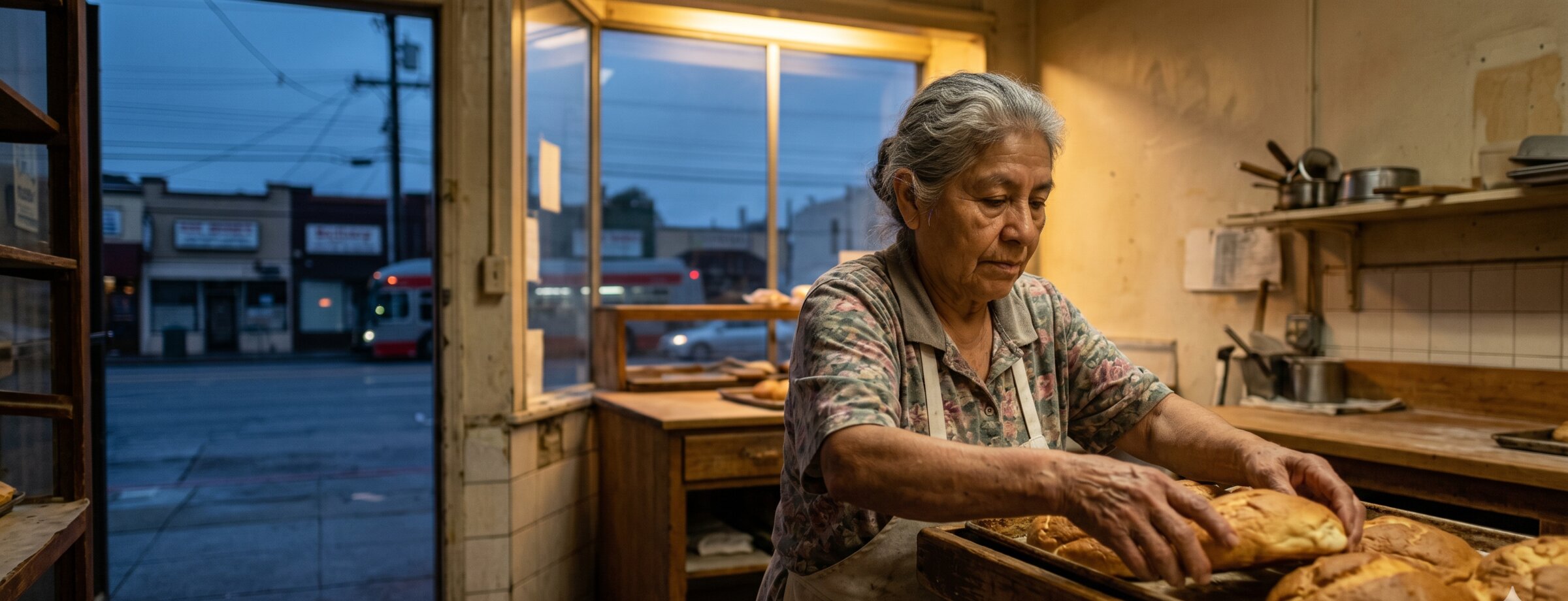 Doña Luz with a fresh batch, 5:14 a.m. Tuesday