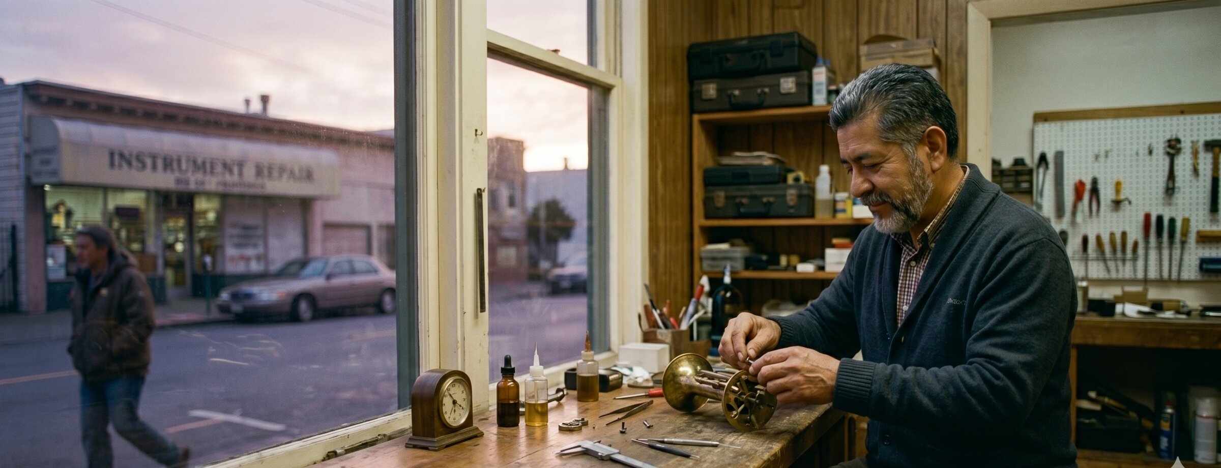 Andre Diaz at his Outer Sunset workspace